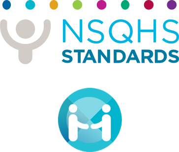 NSQHS logo and Partnering with Consumers Standard icon