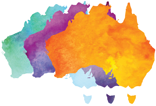 Coloured image of Australia
