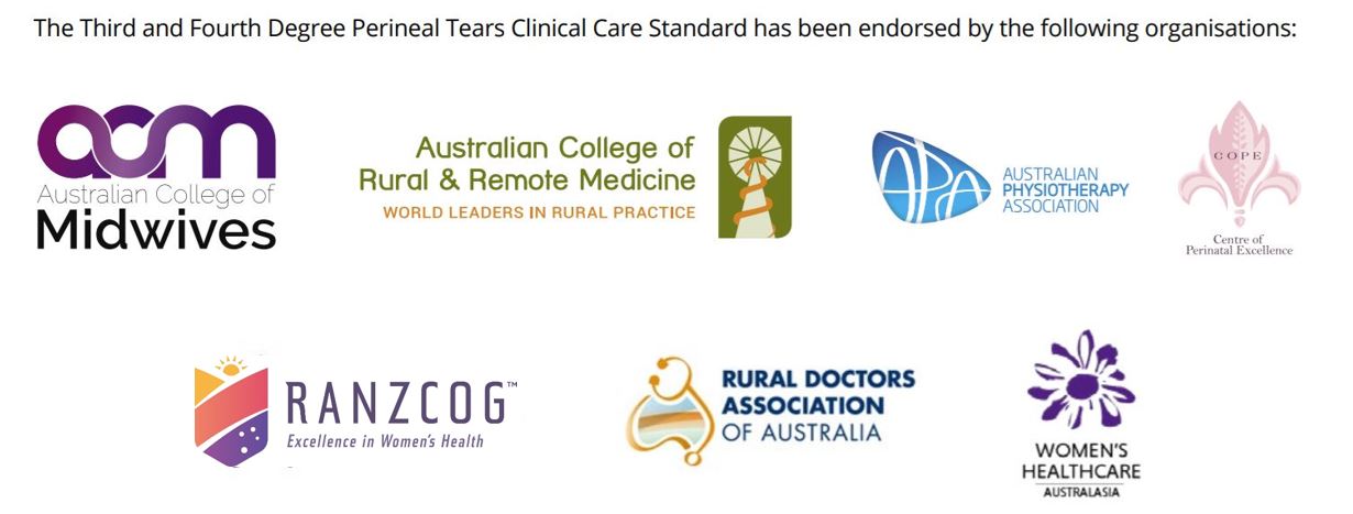 A list of Endorsing Organisations for tThird and Fourths Degree Perineal Tears