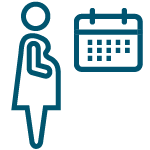 Pregnant woman with calendar icon