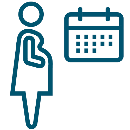 Pregnant woman and calendar icon