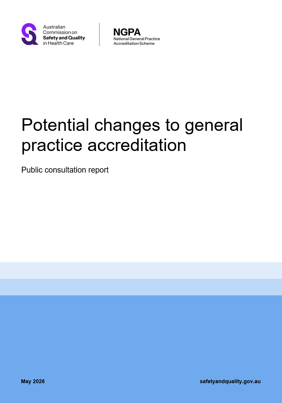 Cover of public consultation report: Potential changes to general practice accreditation