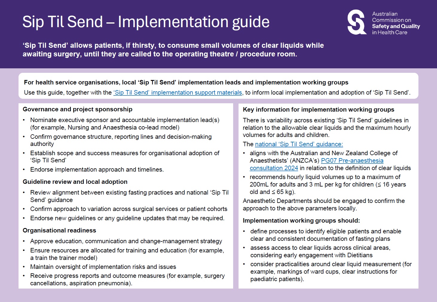 Thumbnail of sip til send implementation guide