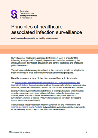 Principles of healthcare-associated infection surveillance - Analysing and using data for quality improvement