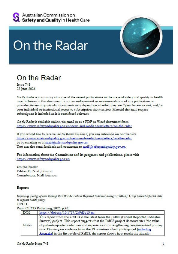 Thumbnail image for On the Radar newsletter issue 748