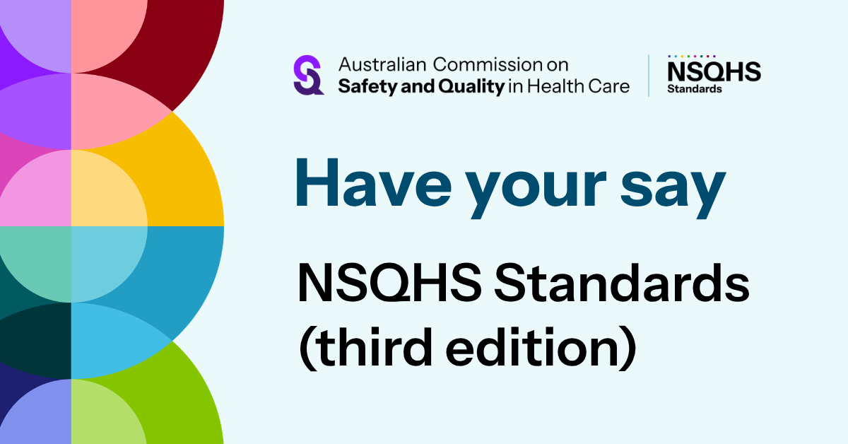 Thumbnail image for the landscape social media tile for NSQHS (third edition) consultation 2026