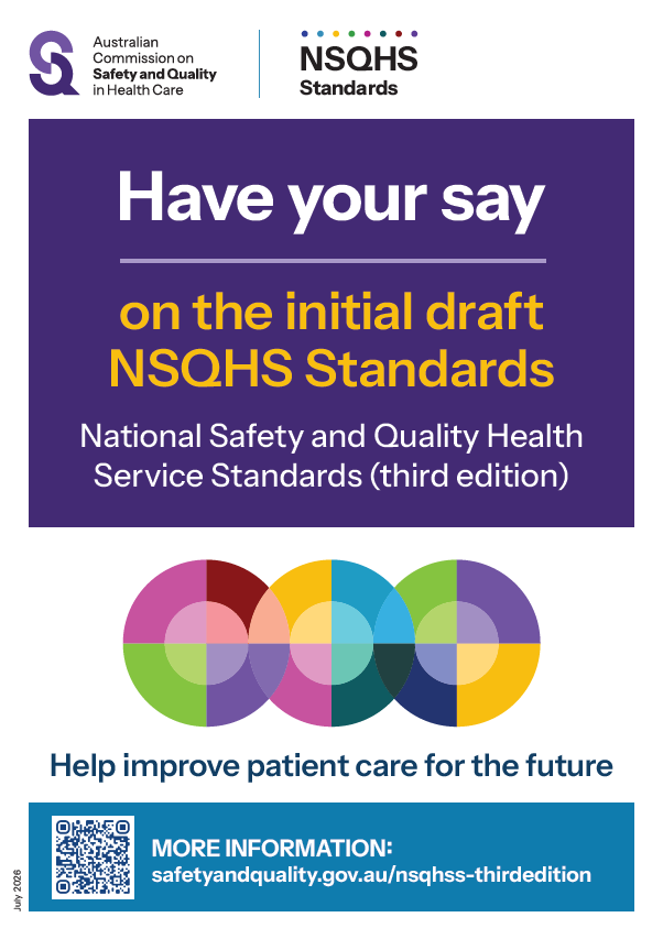 Thumbnail image for poster for NSQHS (third edition) consultation 2026