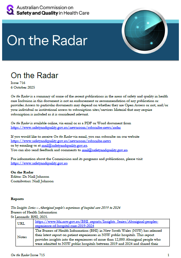 Front page image of On the Radar Issue 716