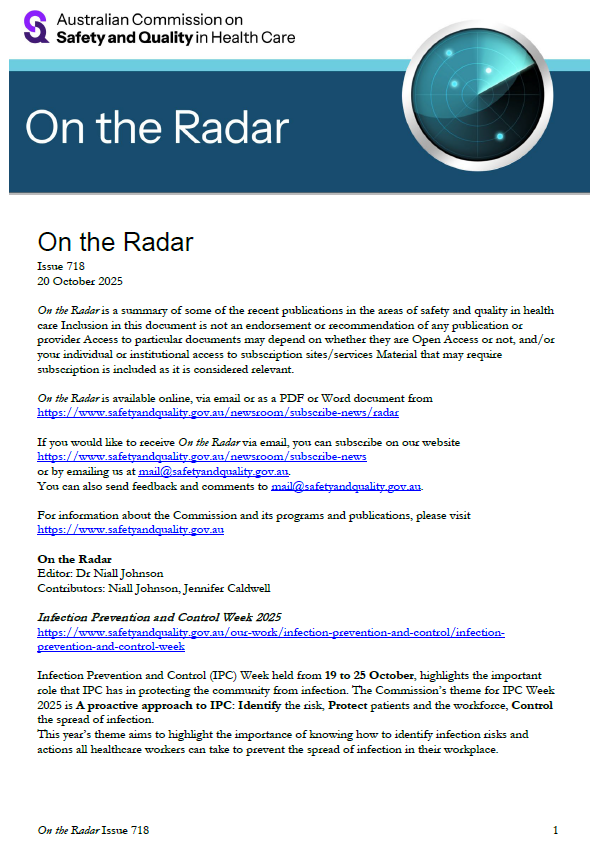 Front page image of On the Radar Issue 718