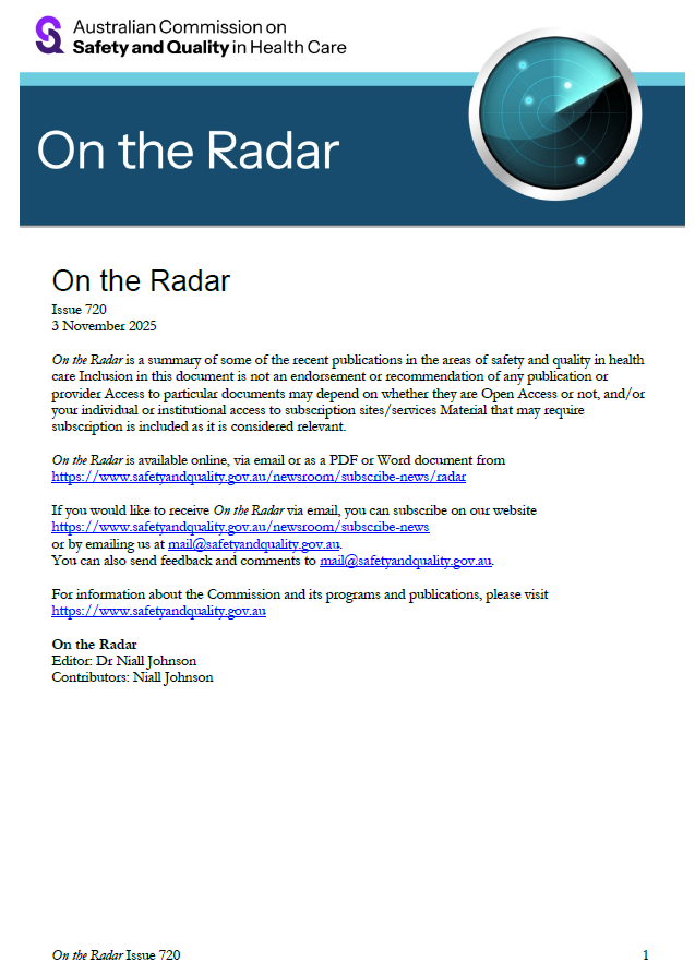 Front page image of On the Radar Issue 720