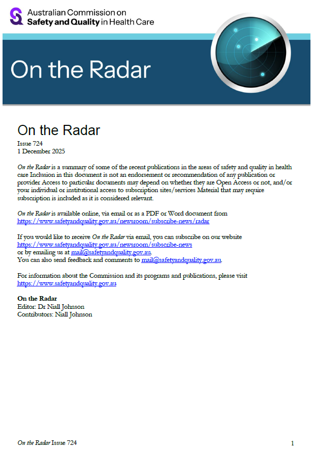 Front page image of On the Radar Issue 724