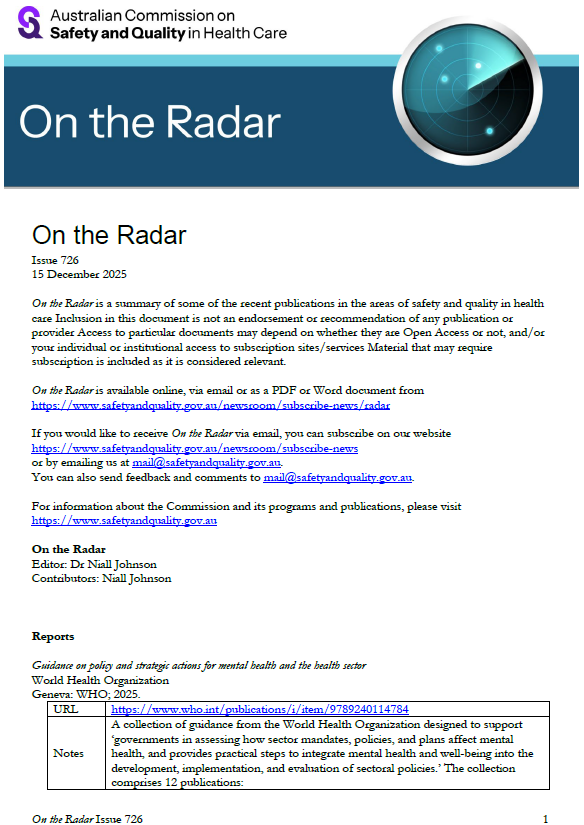 Front page image of On the Radar Issue 726
