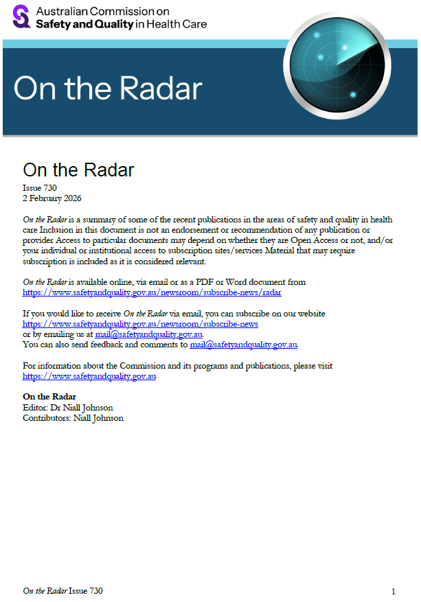 Front page image of On the Radar Issue 730