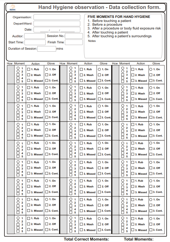 Audit data collection form