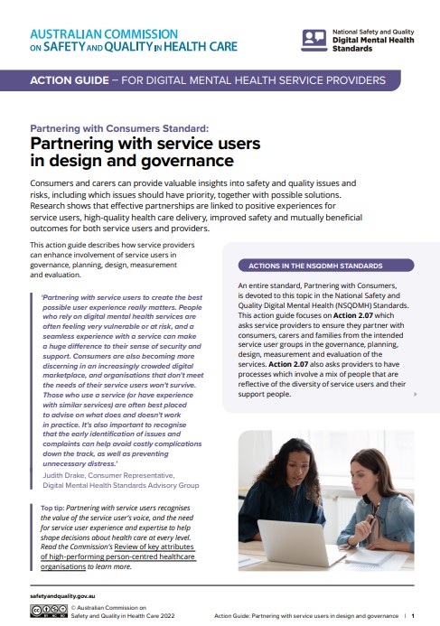 Action guide - Partnering with service users in design and governance