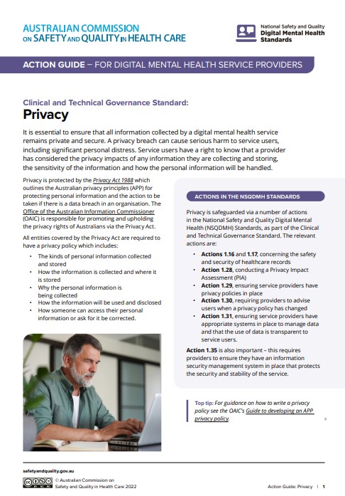 Action guide - Privacy