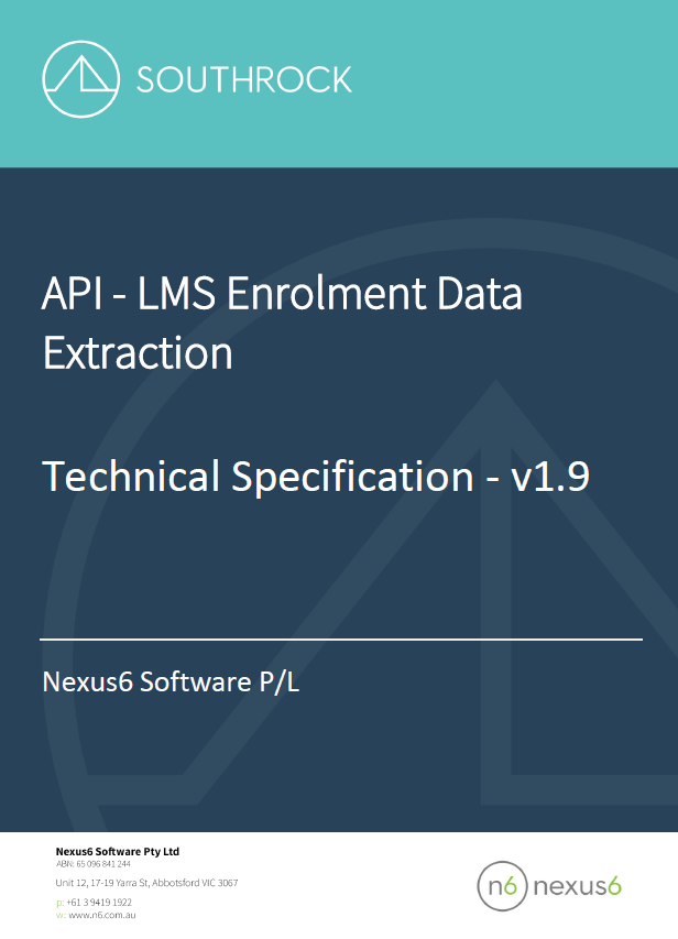API - LMS Enrolment Data Extraction - Technical specification