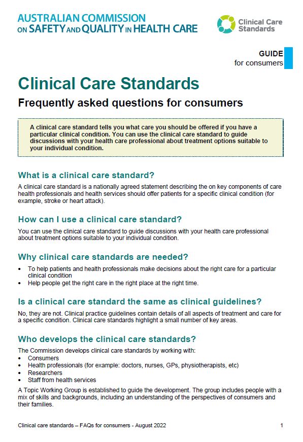 Clinical Care Standards
