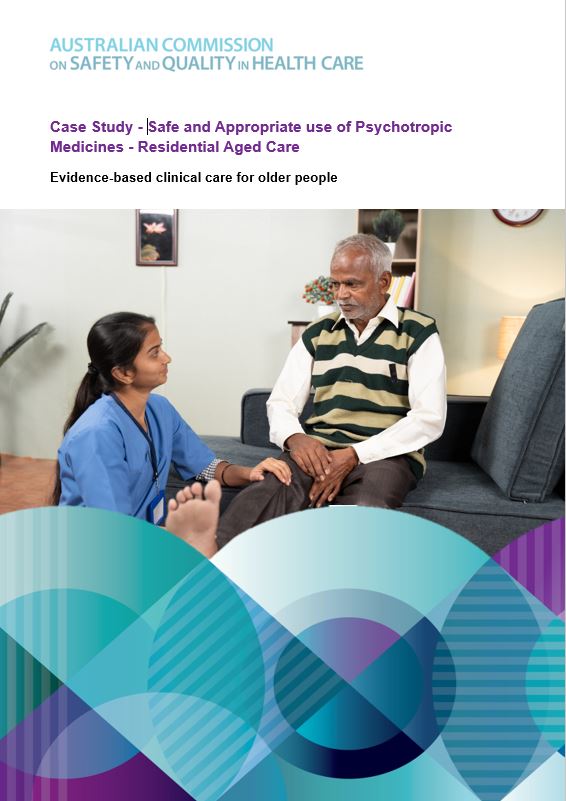 cover page featuring a person in residential aged care