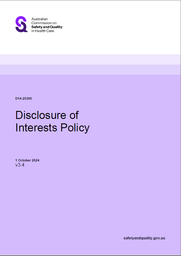 ACSQHC Disclosure of Interests Policy