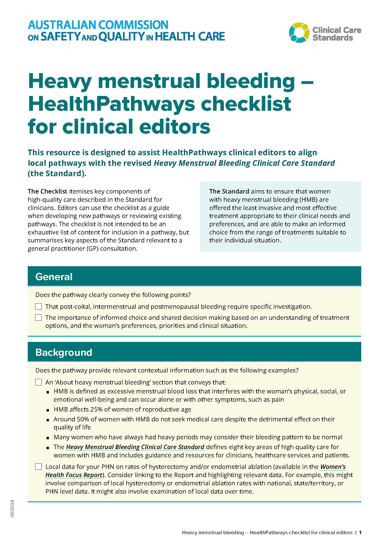 HealthPathways checklist