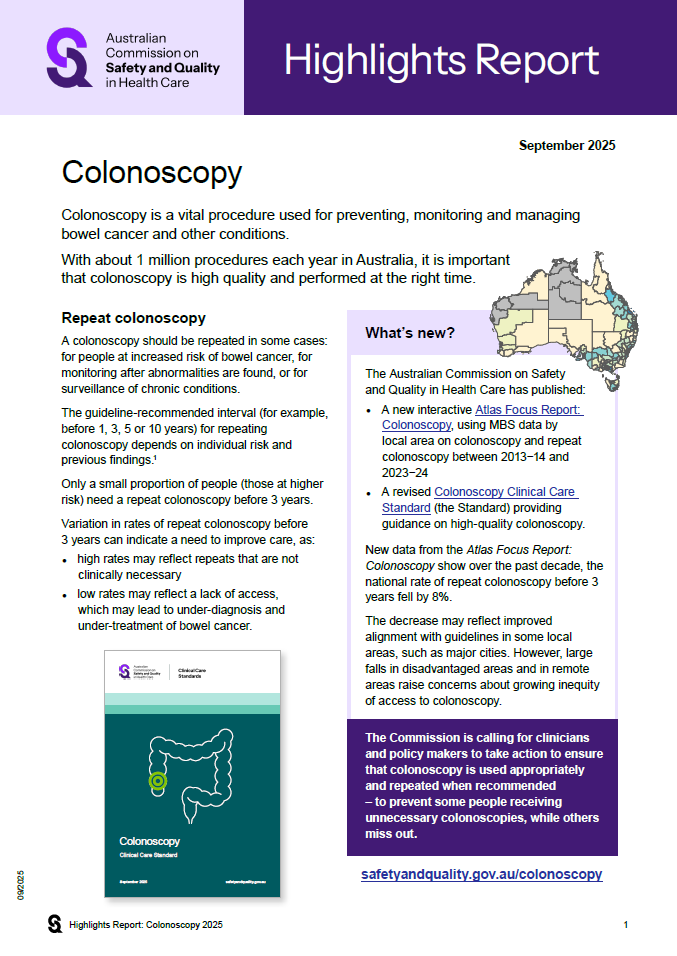 Highlights Report: Colonoscopy Cover
