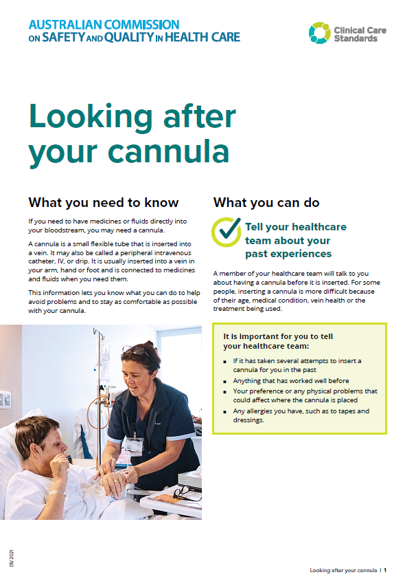 Looking after your cannula - Patient information