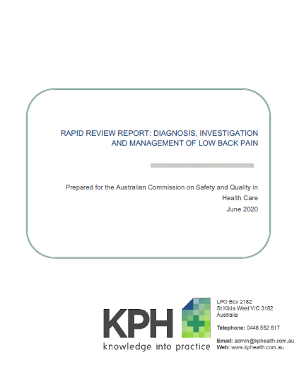 Low Back Pain Rapid Literature Review Cover Image