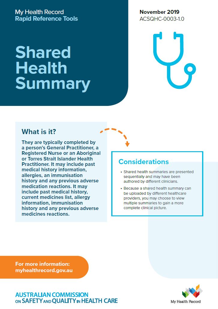 My Health Record - Rapid Reference Tools thumbnail