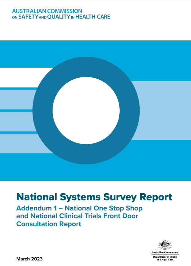 National Systems Survey Report - Addendum 1 - National One Stop Shop and National Clinical Trials