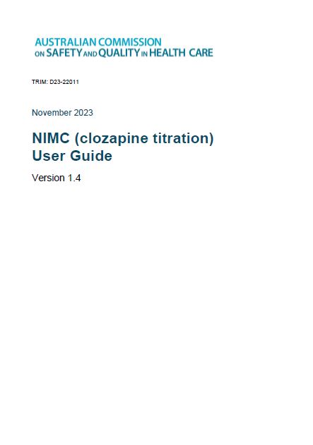 NIMC (Clozapine titration) User Guide