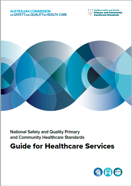The title page for the Guide for Healthcare Services implementing the National Safety and Quality Primary and Community Healthcare Standards