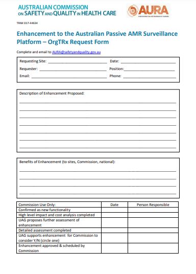 APAS (OrgTRx Platform) Proposed Enhancement Request Form