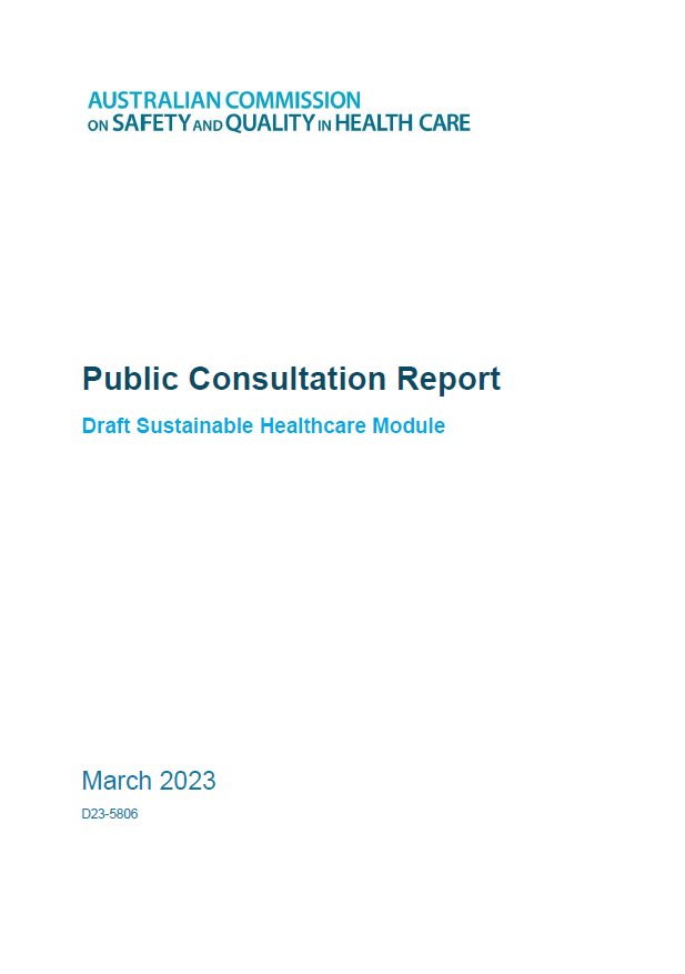 Image shows the front page of the public consultation report