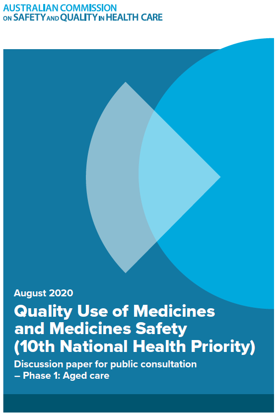 Front cover of quality use of medicines and medicines safety discussion paper