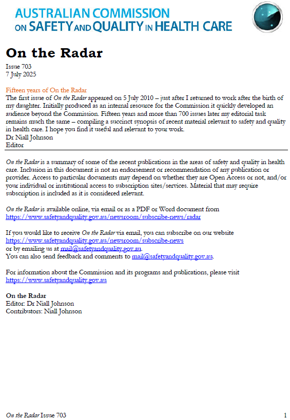 Front page image of On the Radar Issue 703