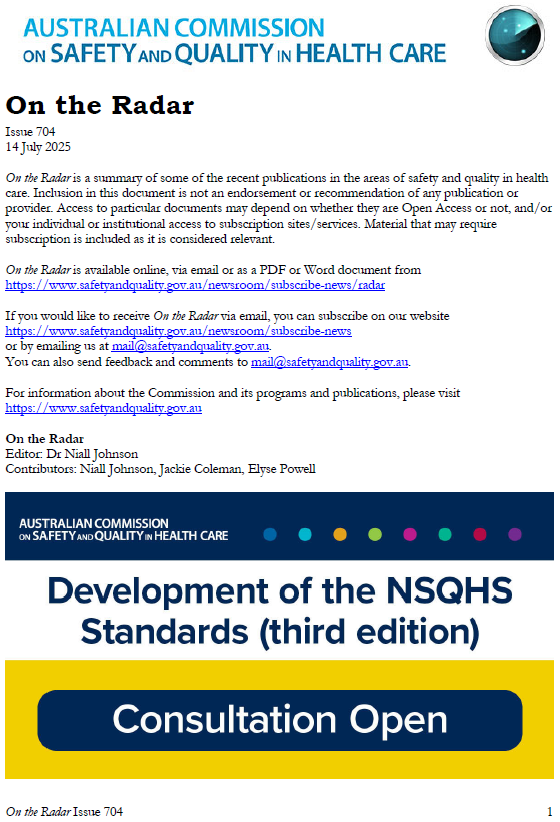 Cover image of On the Radar Issue 704