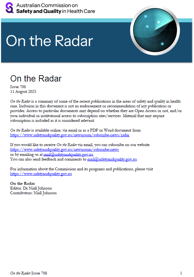 Front cover of On the Radar Issue 708
