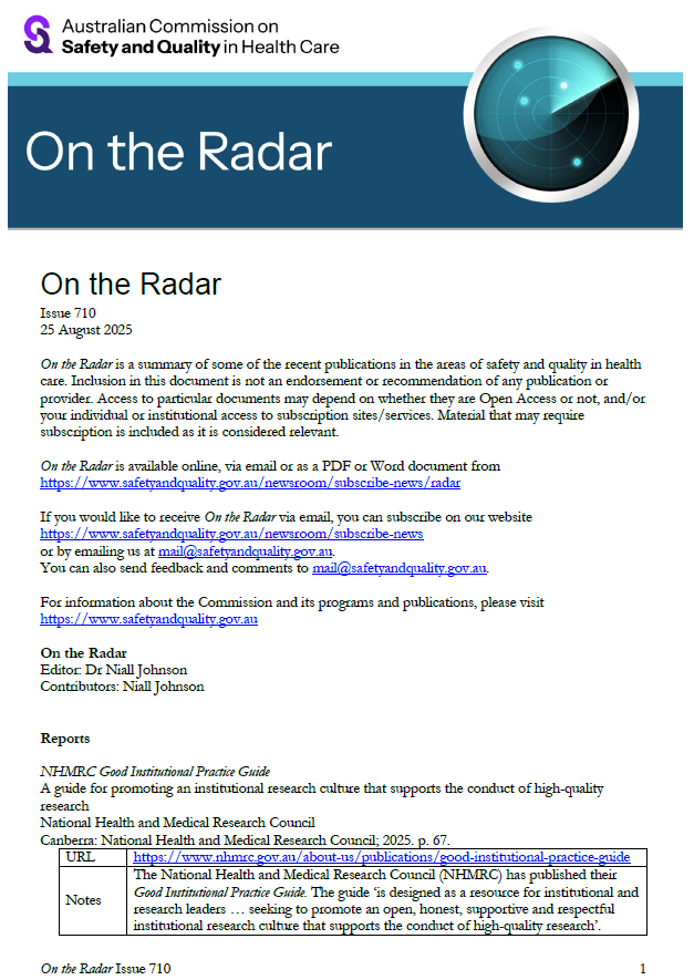Front cover image of On the Radar Issue 710