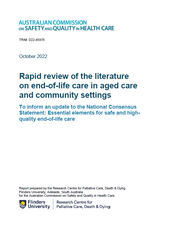 Rapid review front cover end of life care