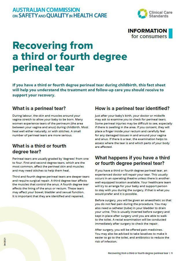 Recovering from a third or fourth degree perineal tear thumbnail