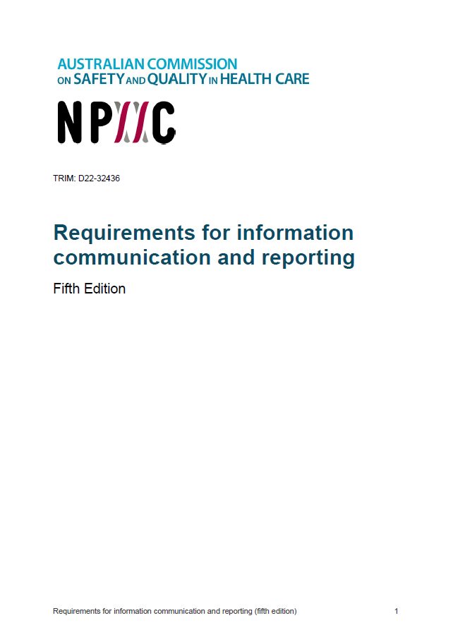 An image of the cover page of the document Requirements for information communication and reporting (Fifth Edition 2023)