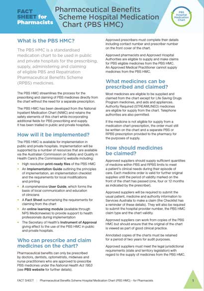 PBS HMC Fact Sheet for pharmacists