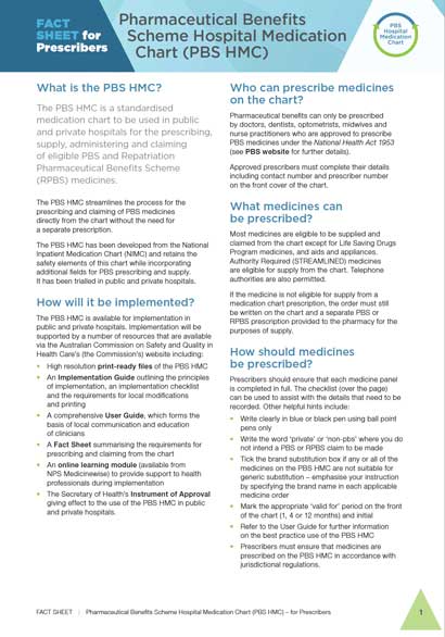 PBS HMC Fact sheet for prescribers