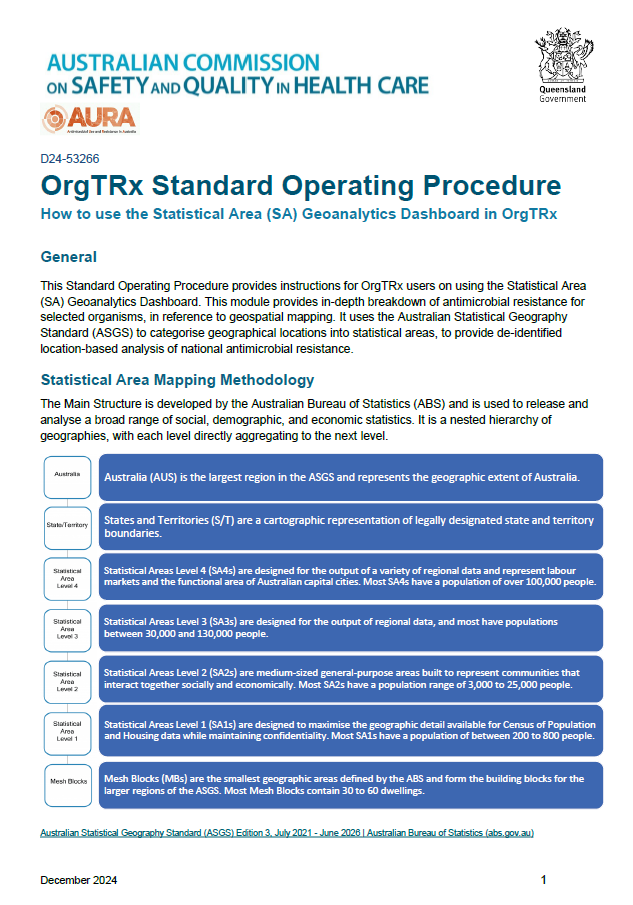 Thumbnail for APAS - OrgTRx Standard Operating Procedure - How to use the Statistical Area Geoanalytics Dashboard