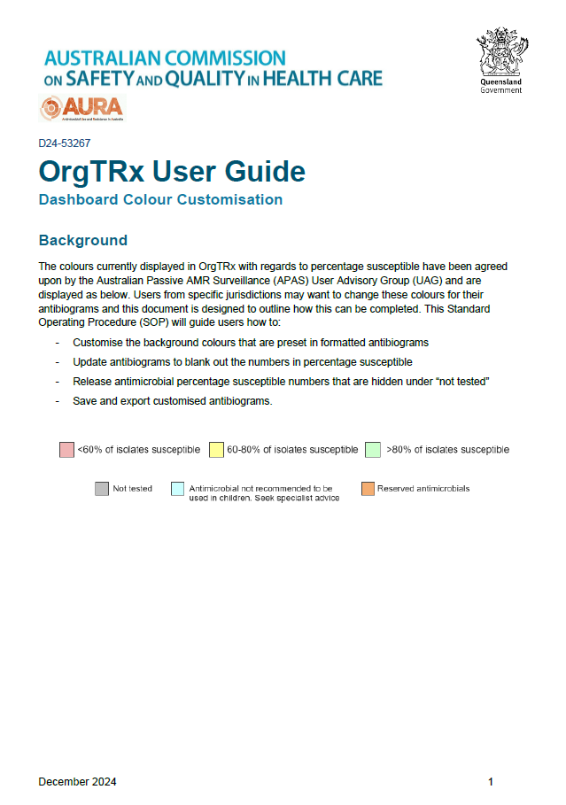 Thumbnail for APAS - OrgTRx User Guide - Dashboard Colour Customisation