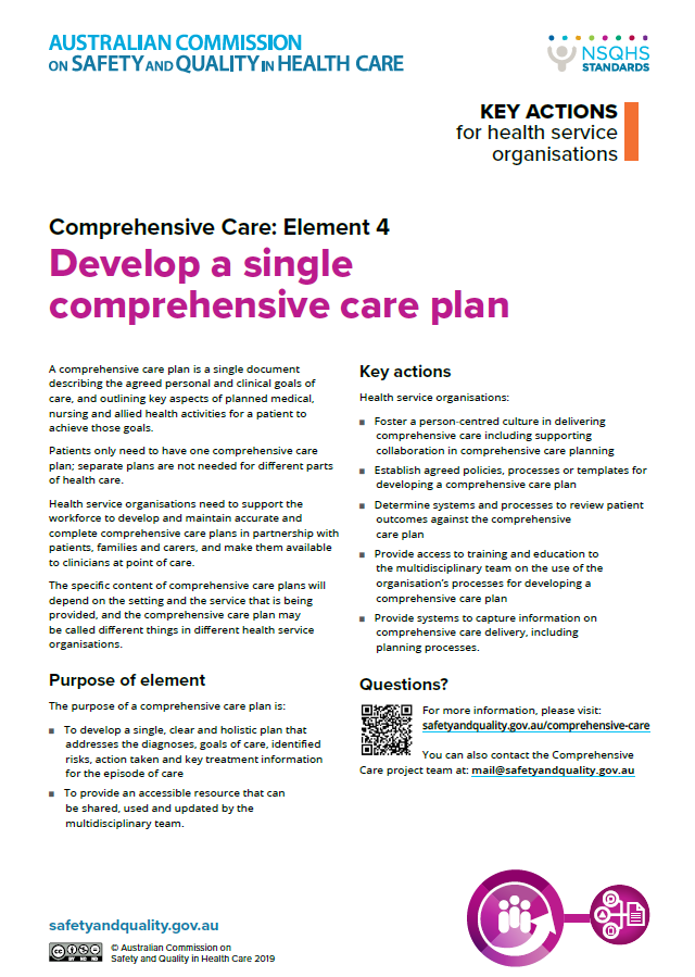 Comprehensive Care - Element 4: Develop a comprehensive care plan - Key ...