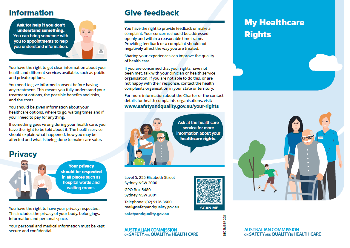My Healthcare Rights - flyer for consumers | Australian Commission on ...