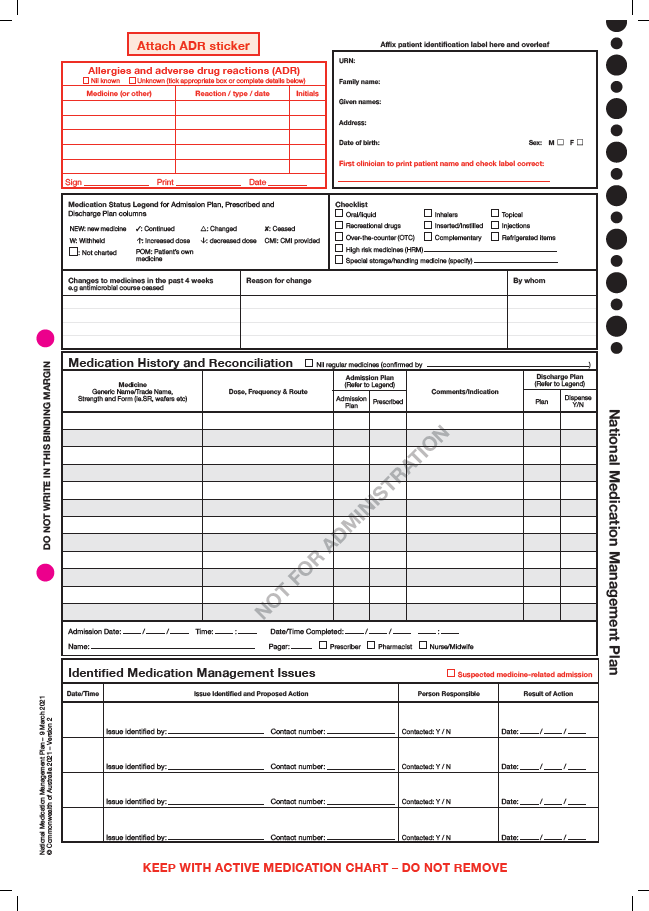 National Medication Management Plan - Print files | Australian ...