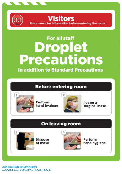 Approach 3 Droplet Precautions Photo  Australian Commission on Safety